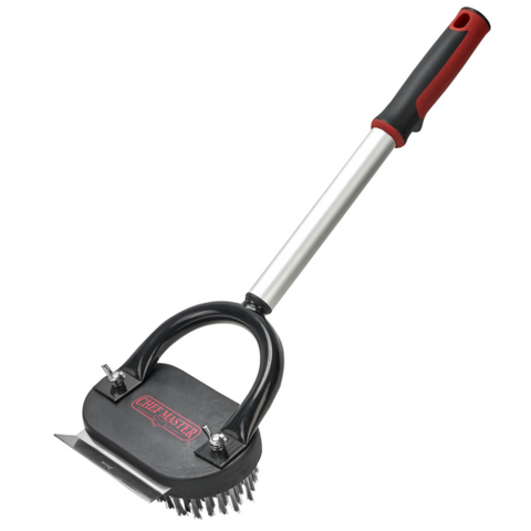 Chef Master 90257 Horseshoe Broiler Brush with 19 in. Aluminum Handle