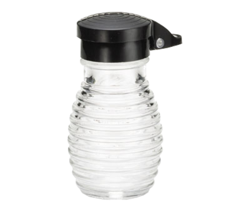 Tablecraft Products BH2MPBK 2 oz Beehive Glass Salt/Pepper Shaker with Black Moisture Proof ABS Flip Top