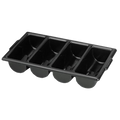 1524B Tablecraft 4-Compartment Black Cutlery Bin-Tablecraft Products