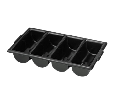 1524B Tablecraft 4-Compartment Black Cutlery Bin-Tablecraft Products