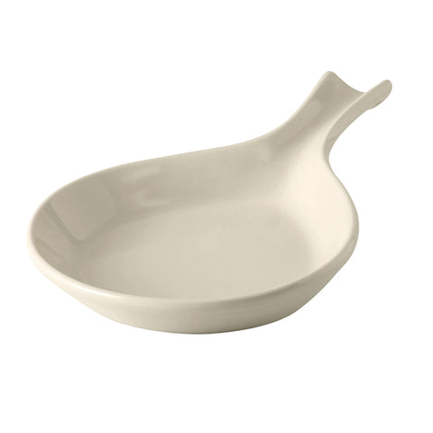 Tuxton China BEP-114 18 oz. American White/Eggshell DuraTux Fry Pan Server