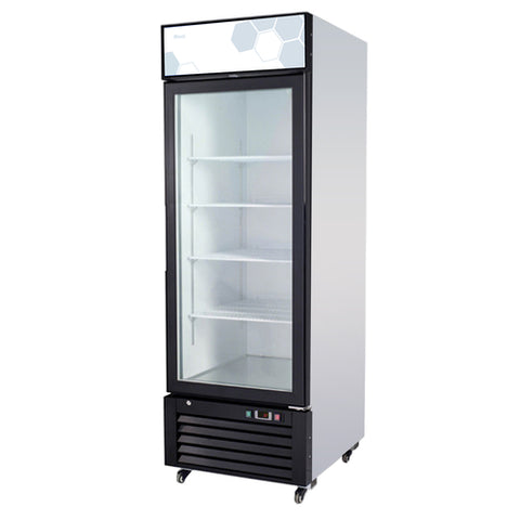 C-23RM-HC Migali 27" White 1-Section Glass Door Refrigerator Merchandiser w/ Swing Door