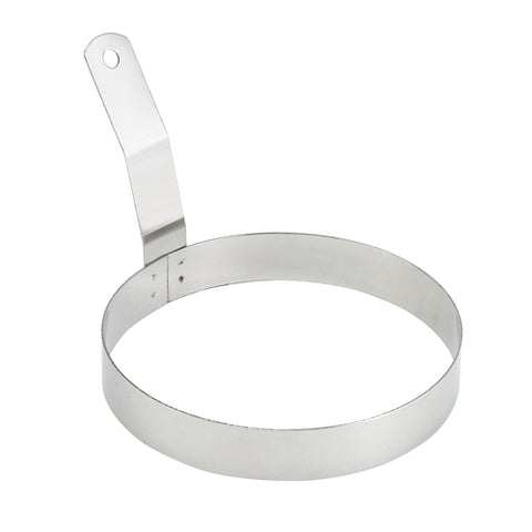 Winco EGR-6 6" Round Stainless Steel Egg Ring with Handle