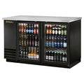 TBB-2G-HC-LD True 59" Black 2-Section Back Bar Refrigerator w/ Glass Doors-True MFG Co.