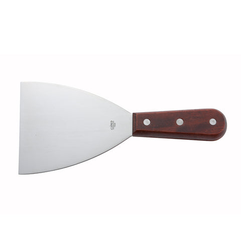 Winco TN54 Grill Scraper with Wooden Handle, 4-7/8" x 4" Stainless Steel Blade