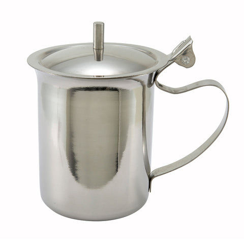Winco SCT-10 10 oz Stainless Steel Creamer Server with Knob and Handle