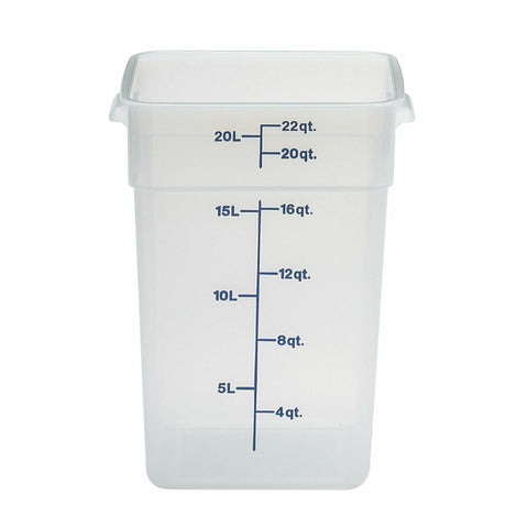 Cambro 22SFSPP190 - 22 Qt. Translucent Square Polypropylene Food Storage Container