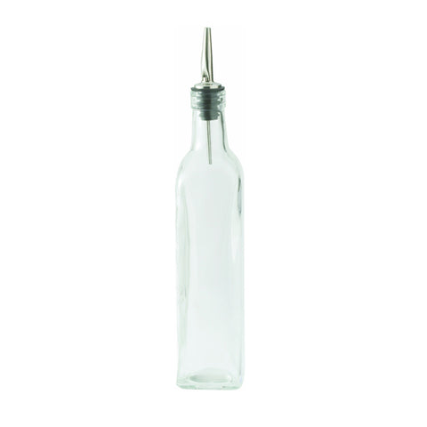 Winco GOB-16 Oil/Vinegar Cruet with Pourer, 16 oz Glass Bottle