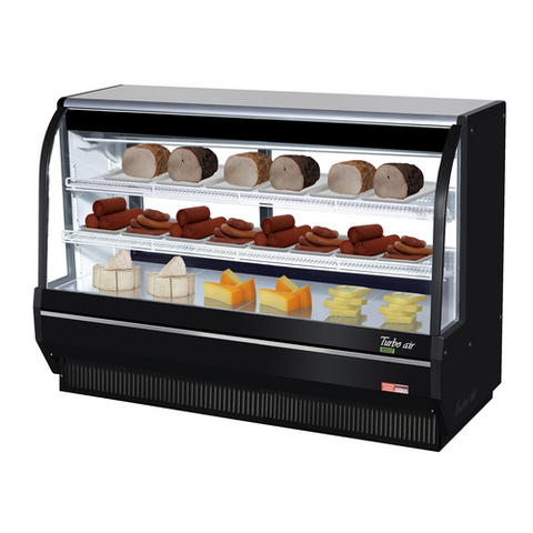 Turbo Air TCDD-72H-W(B)-N 72" Curved High-Profile Refrigerated Deli Display Case