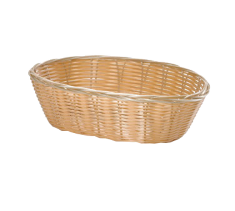 1176W Tablecraft 10" x 6-1/2" x 3" Beige Oval Rattan Basket