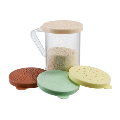 Winco PDG-10AC 10 oz Polycarbonate Shaker/Dredge with 4 Assorted Color Snap-On Lids
