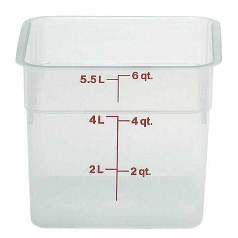 Cambro 6SFSPP190 6 Qt. Translucent Square Polypropylene Food Storage Container