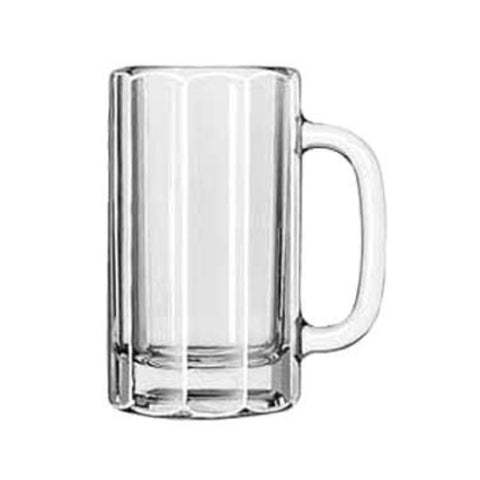 Libbey Glass 5020 - 16 oz Clear Paneled Glass Beer Mug