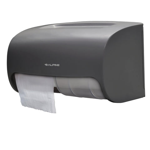 Alpine Industries ALP452-GRY Side-by-Side Double Roll Toilet Tissue Dispenser, Gray