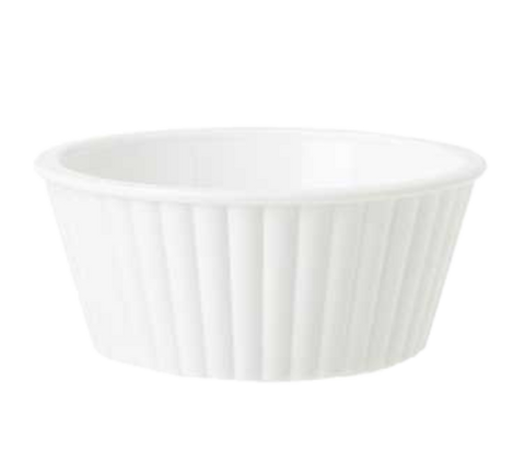 G.E.T. Enterprises ER-404-W 4 oz. White Fluted SAN Plastic Ramekin