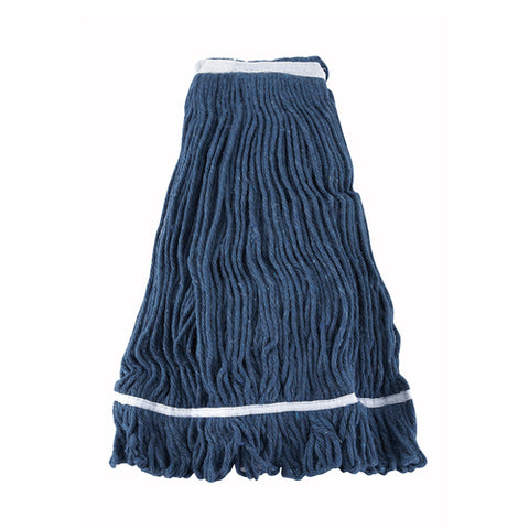 Winco MOP-32 Premium Cotton-Poly Blend Looped End Wet Mop Head, Blue, 32 oz