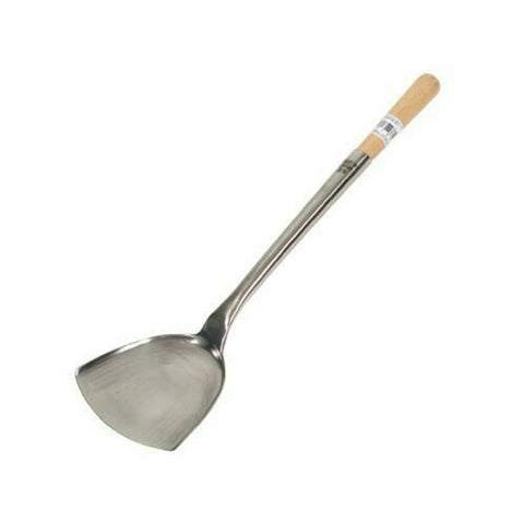 Town Equipment 33971 Stainless Steel Wok Shovel with Wood Handle, 19-1/2"