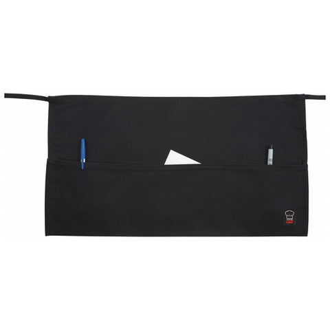 WA-1221 Winco 3-Pocket Black Waist Apron-WINCO