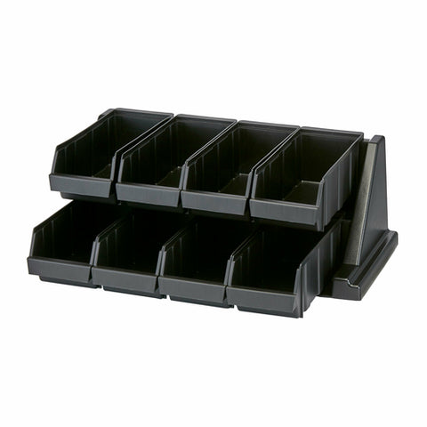 Cambro 8RS8110 Black Versa Self-Serve Condiment Bin Organizer with 8 Bins