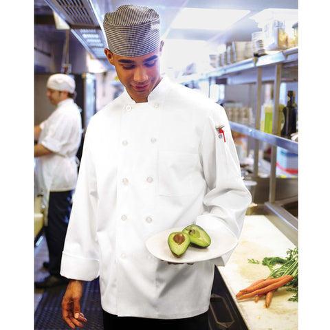 CHEF WORKS WCCWWHTXXS Le Mans Chef Coat, White, XXS