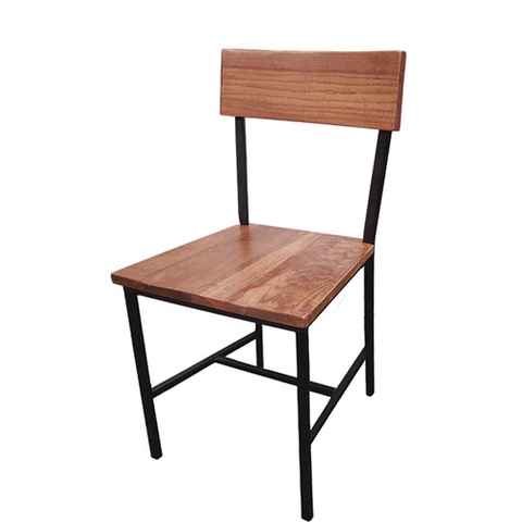 CM-W702-BLK Oak Street Timber Series Side Chair w/ Reclaimed Chestnut Brown Finish Seat & Back