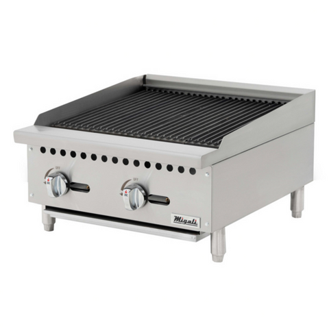 C-CR24 Migali 24" Char-Rock Countertop Charbroiler - NG