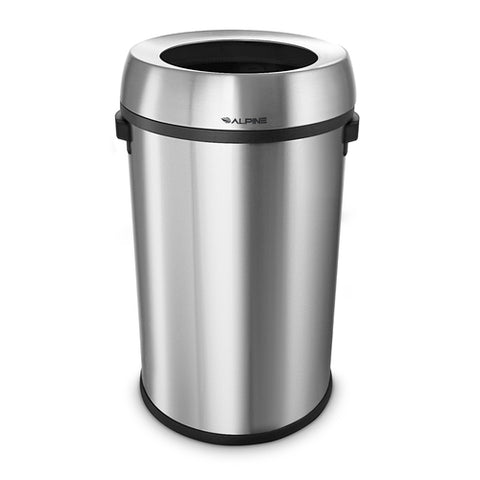 Alpine Industries ALP470-65L 17-Gallon Stainless Steel Open Top Recycling Station, 3-Pack