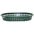 1073FG Tablecraft 9-1/4" x 6" x 1-1/2" Forest Green Oval A La Carte Platter Basket-Tablecraft Products