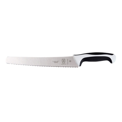 Mercer Culinary M23210WBH Millennia 10-Inch Wide Wavy Edge Bread Knife with White Handle