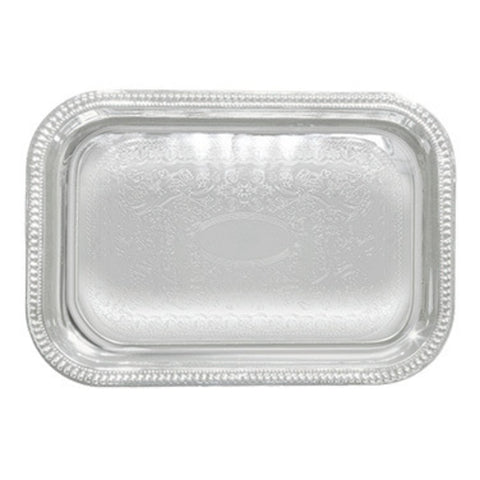 Winco CMT-2014 20" x 14" Rectangular Chrome-Plated Serving Tray