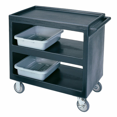 Cambro BC235110 Black Three-Shelf Polyethylene Service Cart