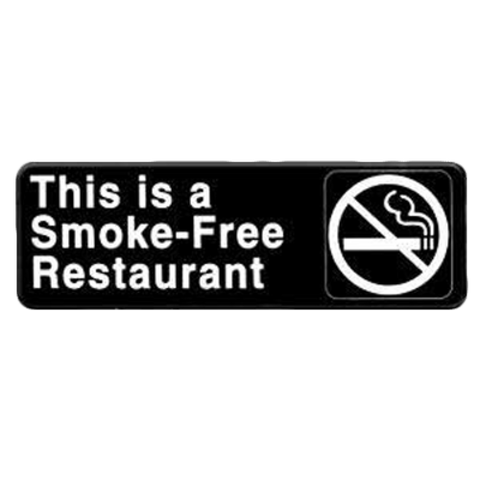 PLIS9320BK Thunder Group 9" x 3" This Is A Smoke-Free Restaurant Information Sign-Thunder Group