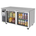 JUR-60-G-N Turbo Air 60" 2 Door Glass Undercounter Refrigerator-Turbo Air