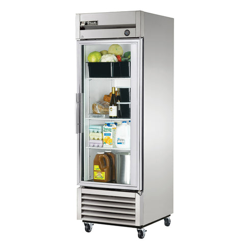 True Manufacturing T-23G-HC~FGD01 One-Section Reach-In Glass Door Refrigerator, 27\" 115V