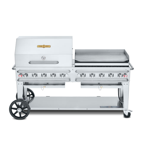 CV-RCB-72RWP Crown Verity 72" Pro Series Grill Includes Roll Dome, Wind Guard, Crash Bars, Under Shelf, LP