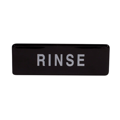 Winco SGN-327 "Rinse" Black Plastic Information Sign, 9"W x 3"H