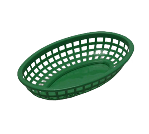 TableCraft 1074FG Forest Green Oval Classic Plastic Serving Basket