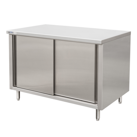 GSW USA CTD-3036S Flat Top Enclosed Work Table with Sliding Doors, 36"W x 30"D x 35"H