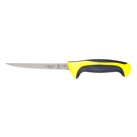 Mercer Culinary M22206YL Millennia Colors 6" Semi-Flexible Narrow Boning Knife with Yellow Handle