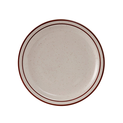 TBS-007 Tuxton Bahamas 7-1/4" Brown Speckle Narrow Rim China Plate