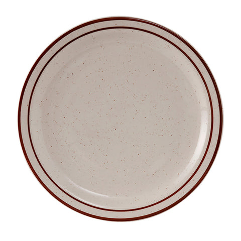 TBS-009 Tuxton Bahamas 9-1/2" Brown Speckle Narrow Rim China Plate