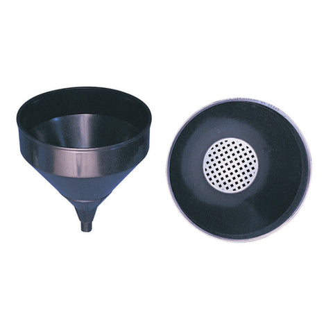 Spill-Stop 13-803 7" Black Polyethylene Drain Funnel with Medium and Coarse Screen