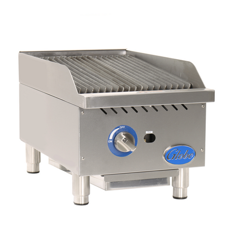 Globe GCB15G-SR 15 in Countertop Gas Charbroiler with Stainless Steel Radiants, 40,000 BTU