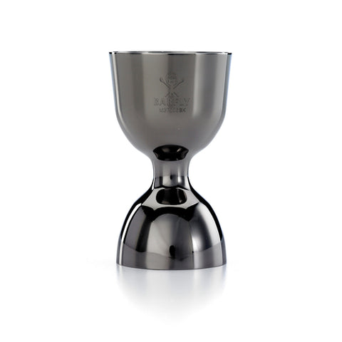 Mercer Culinary M37006BK Barfly 1 oz. & 2 oz. Gun Metal Black Heavy-Duty Straight Rim Bell Jigger