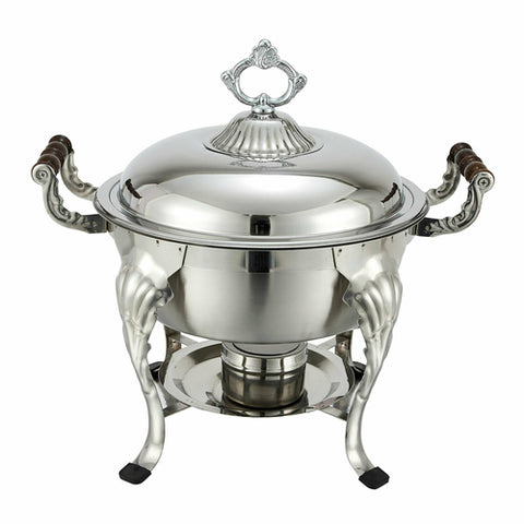 Winco 708 Crown Collection 6 Qt Round Chafer, Medium Weight