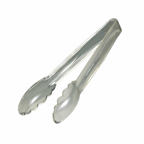 Cambro 9TGS135 Lugano 9" Clear Scallop Grip Polycarbonate Tongs