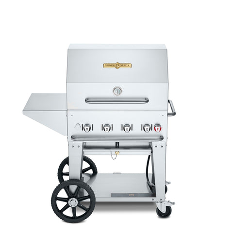 CV-MCB-30PKG-LP Crown Verity 28" Mobile Outdoor Grill w/ Roll Dome Package - LP-CROWN VERITY INC.