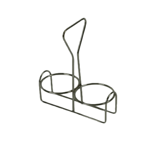 Thunder Group SLCJH002 2-Hole Iron Plated Tabletop Condiment Jar Holder