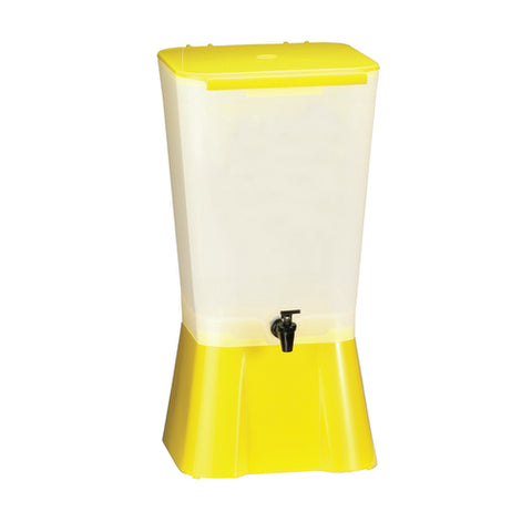 Tablecraft Products 1055 5-Gallon Plastic Beverage Dispenser with Yellow Base