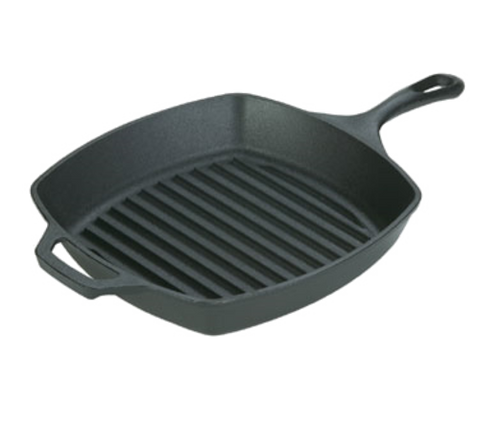 L8SGP3 Lodge 10-1/2" Pre-Seasoned Cast Iron Square Grill Pan